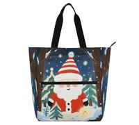 Nexawaveo Sac de piano imperméable pour leçons - Motif Père Noël fantaisiste - Vert - Avec poches zippées - Pour partitions et livres, Cartoon Santa Night, Taille unique