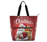 Nexawaveo Sac de piano imperméable pour leçons - Vert - Arbre de Noël - Avec poches zippées - Pour partitions et livres, Père Noël 3D Rouge, Taille unique