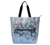 Nexawaveo Sac de piano imperméable pour leçons - Vert - Arbre de Noël - Avec poches zippées - Pour partitions et livres, Chapeaux de Noël flocons de neige, Taille unique