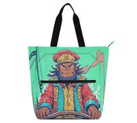 Nexawaveo Sac fourre-tout imperméable multifonction avec fermeture éclair Singe pirate à la barre en tissu Oxford 600D, Monkey Pirate at the Helm, Taille unique