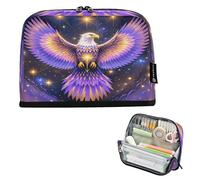 Nexawaveo Trousse à crayons de grande capacité 21,1 x 15 cm avec oiseau magique et étoilé pour l'école, le bureau, les voyages