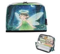 Nexawaveo Trousse à crayons de grande capacité 21,1 x 15 cm - Fée enchantée - Forêt nocturne - Pour l'école, le bureau, les voyages