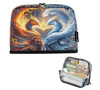 Nexawaveo Trousse à crayons de grande capacité 21,1 x 15 cm, motif phénix mythique foncé pour l'école, le bureau, les voyages