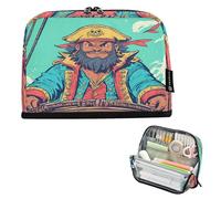 Nexawaveo Trousse à crayons de grande capacité 21,1 x 15 cm, motif pirate au volant pour l'école, le bureau, les voyages
