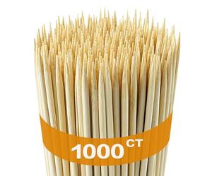 Nexboraque Lot de 1 000 brochettes en bambou naturel de 4 mm pour griller, kabob, fruits, apéritif, cocktail, saucisse, fontaine de chocolat, barbecue, bouquet de fleurs