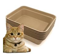 Nexboraque Lot de 8 bacs à litière jetables pour chat, 43,2 x 33,2 x 10,2 cm, grand bac à litière en papier pour hamster, cochon d'Inde, lapin, portable