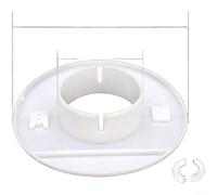 Nexbrill Cache-trou mural fendu décoratif en polypropylène pour ouvertures de tuyaux AC pour plaque à clipser pour câbles ou raccords de tuyauterie, blanc, plusieurs tailles 34 mm-170 mm pour bureau à