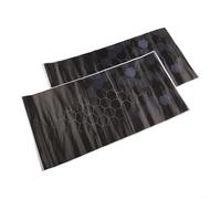Nexbrill Honeycomb Lot de 2 autocollants en vinyle PET pour décoration extérieure de voiture Effet fibre de carbone Noir 50 x 25 cm