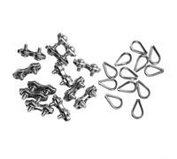 Nexbrill Kit de 12 clips de câble métallique duplex M2 pour M3 M5 en acier inoxydable 304 de qualité industrielle pour gréement de construction marine (M2)