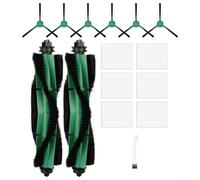 Nexbrill Kit de pièces d'aspirateur pour Roomba Combo Essential et pour vac Essential Y0140 Y0110 Y0112 Q0120 Q052, 2 rouleaux, 6 filtres et 6 brosses latérales pour l'entretien des sols à domicile