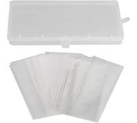 Nexbrill Lot de 100 pochettes pour billets de banque avec boîte de rangement, supports en plastique transparent pour collection de billets, pochettes plates, 17 x 8,5 cm, organisation de bureau à