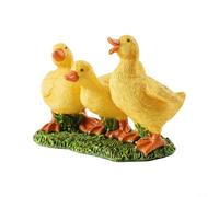 Nexbrill Lot de 3 statues de canard créatives en résine pour sculpture pour extérieur, intérieur, pelouse, cour, maison, bureau, 14 x 8 x 9,5 cm