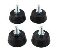 Nexbrill Lot de 4 patins à vis de nivellement M10 - Support fixe antidérapant pour vélo d'appartement - Équipement de fitness - Hauteur réglable en métal - 48,7 x 48 mm