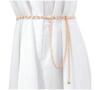Nexbrill Robe d'été pour femme avec chaîne de taille en perles Noir | Style printemps d'été, accents de perles élégants, fermeture à crochet en métal, couleur noire, pour une mode polyvalente