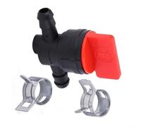 Nexbrill Robinet d'arrêt de carburant droit en ligne de 6,35 mm avec colliers de serrage pour conduite de gaz de moteur de moto - Pièce de rechange facile à installer dans le jardin et la cour