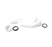 Nexbrill Tuyau de vidange d'évier en polypropylène avec siphon en S, anti-odeur, décharge directe pour sol de lavabo, raccord de plomberie en plastique étanche pour canalisations de 32 mm et 3,8 cm