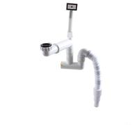 Nexbrill Tuyau de vidange d'évier simple de 45 mm avec connexion rapide, joint d'eau anti-odeur, trop-plein rond carré pour salle de bain cuisine PP + PVC ensemble de plomberie (rond)