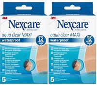 Nexcare Aqua Clear MAXI Waterproof Plasters, 60 mm x 88 mm, 5/Pack (Lot de 2)