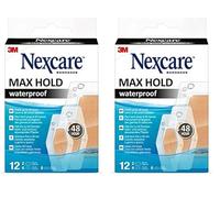 Nexcare Max Hold Pansements Imperméables, Tailles Assorties, 12 par Pack, Respirants pour Petites Plaies et Égratignures - Trousses de Premiers Soins