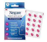 Nexcare Patch Anti-acné, Fin et Transparent, Hydrocolloïde contre les Boutons, Absorbe Pus et Sébum, Fabriqué en Corée, Retrait facile, Adapté à la Plupart des Peaux, 15 Patchs
