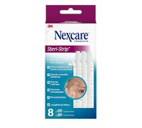 Nexcare Steri-Strip fermetures cutanées, tailles assorties, 8 pansements par pack, adaptés pour sécuriser et refermer les petites coupures et plaies, pour trousses de premiers soins