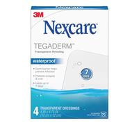 Nexcare Tegaderm Lot de 4 pansements transparents imperméables, confortables, extensibles, à porter jusqu'à 7 jours, 10,2 x 11,4 cm