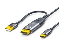 NEXHYPE Câble DisplayPort vers USB-C 8K @ 60 Hz pour écran de studio sans | Câble adaptateur DP vers type C mâle non compatible avec lunettes AR/VR, 5K @120, convertisseur de 2 m pour Apple Studio