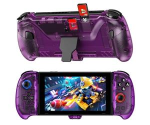 NexiGo Gripcon à Effet Hall avec béquille et Sortie HDMI pour Le Dock TV, Joystick à détection Hall pour Switch/Switch OLED, Mode Portable, Ports HDMI et USB 3.0 Pris en Charge en 4K/1080P, Violet