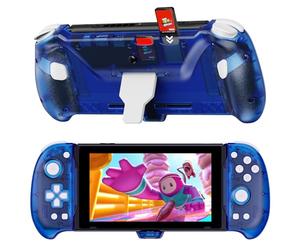 NexiGo Gripcon à Effet Hall avec béquille et Sortie HDMI pour Le Dock TV, Joystick à détection Hall pour Switch/Switch OLED, Mode Portable, Ports HDMI et USB 3.0 Pris en Charge en 4K/1080P, Bleu