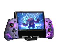 NexiGo Hall Effect Gripcon (Pas de dérive, Pas de Zone Morte) avec Joystick à détection Hall pour Switch/Switch OLED, Lumière RGB réglable, Gyro 6 Axes, Turbo, Mappage (Cosmic Nebula)