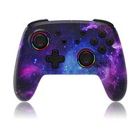 NexiGo Manette sans fil pour Nintendo Switch/Switch Lite/OLED avec Bluetooth et vibration, mouvement, turbo et lumière LED Motif nébuleuse cosmique