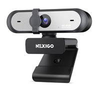 NexiGo N660P Pro Webcam 4K avec Lentille sans Distorsion, 1080P 60 FPS Autofocus, 3DNR, Micros Réduction Bruit Et Cache Confidentialité, Webcam Gaming Streaming PC Mac Switch 2, Noir