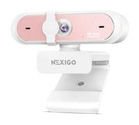 NexiGo N660P Pro Webcam 4K avec Lentille sans Distorsion, 1080P 60 FPS Autofocus, 3DNR, Micros Réduction Bruit Et Cache Confidentialité, Webcam Gaming Streaming PC Mac Switch 2, Rose