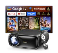 NexiGo PJ40 Pro Projecteur Google TV, 1080p natif, Prise en Charge 4K, amélioration d’Image par IA, 800 lumens ANSI, projecteur Intelligent avec Correction Automatique de trapèze, Haut-parleurs 20 W