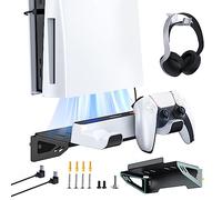 NexiGo PS5 Support Mural avec Station de Charge pour Playstation 5 (Version Disque et numérique), Chargeurs Doubles pour Manettes, Support Mural en Acier Robuste
