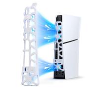 NexiGo Ventilateur de refroidissement mince et silencieux pour PS5 avec vitesse réglable, mise en marche et arrêt automatique, avec port USB 3.0, système de refroidissement efficace pour PS5 Slim Disc