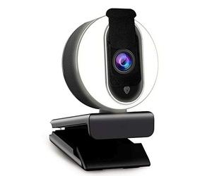 NexiGo Webcam HD 1080P avec Anneau de lumière, Autofocus Web Caméra avec Microphone, caméra vidéo Fonctionne avec OBS, Skype, Youtube, Twitch, pour PC/Mac/Ordinateur Portable