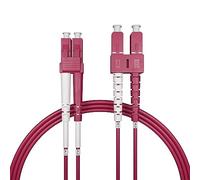 nexinex OM4 Câble à fibre optique LC/UPC vers SC/UPC (1 câble, 2 m) - Câble patch - Fibre optique duplex multimode LC/SC