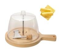 NeXiQan Bigoudi à fromage en bois avec poignée, lame en acier inoxydable, tapis antidérapant en Silicone pour la maison, les Restaurants, les cafés et les magasins de desserts
