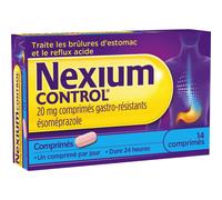 Nexium Control 20mg Ésoméprazole Brulures D'Estomac Reflux Acide 14 Comprimés