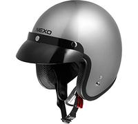 Nexo Casque de Jet Casque de Moto Casque de cyclomoteur Casque Jet Basic II Argent XL, Unisexe, Chopper/Cruiser, été, Thermoplastique