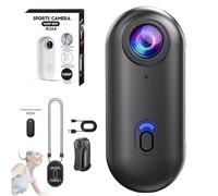 Nexo25 Camera, Motiontrail - Nexo25 Black Camera, POV Cameras 4k Motiontrail, with Ip68 Waterproof Wearable Action Cam, Magnetic Clip, 360° Rotation, for Travel, Outdoor Sports (Black-1080-A)