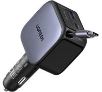 Nexode 60W Retractable USB C Car Cigarette Lighter Charger PPS PD QC 3.0 Compact Fast Charging Car Charger Compatible with iPhone 16 Plus Pro Max 15 14 13 MacBook Pro Air iPad Galaxy S24 Ultra