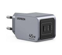 Chargeur secteur - UGREEN - GaN 2 Ports USB-C - 45W - Gris