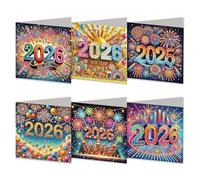 Nexoria Diamond Painting Lot de 6 cartes de Noël 5D Diamond Painting - Cartes de Noël avec enveloppe - Calendrier de l'Avent - Couronne de porte - Peinture diamant - Cartes de vœux de Noël (B)