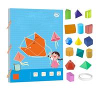 Nexoria Livre d'apprentissage de la géométrie 3D à faire soi-même, avec cordon de serrage, modèles géométriques solides, manuel interactif pour l'enseignement des mathématiques (B)