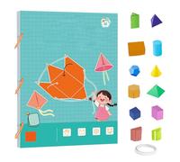 Nexoria Livre d'apprentissage de la géométrie 3D à faire soi-même, avec cordon de serrage, modèles géométriques solides, manuel interactif pour l'enseignement des mathématiques (C)