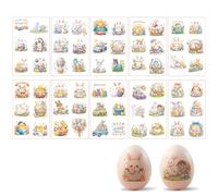 Nexoria Lot De 10 Feuilles De Tatouages De Bougies De Pâques Rub On - Autocollants De Transfert - Décoration De Pâques - Multicolore - Œufs De Pâques - Film Coulissant À L'eau