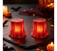 Nexoria Lot de 2 souches décoratives pour Halloween avec lumière LED
