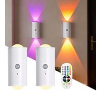 Nexoria Lot de 2 veilleuses LED intelligentes avec détecteur de mouvement et batterie - Applique murale magnétique - Lampe d'escalier avec capteur de mouvement - Rechargeable - Pour chambre à coucher